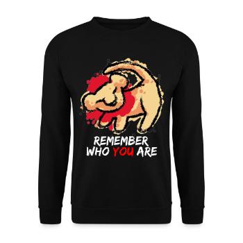 REMEMBER WHO YOU ARE Lion Baby Lioness King - Unisex Sweatshirt - black - Front - Alina (178cm) & Michal (187cm)