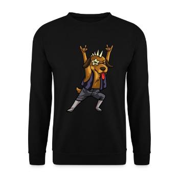 Heavy Metal Dog Rock Music Rocker Punk Gift - Unisex Sweatshirt - black - Front - Alina (178cm) & Michal (187cm)