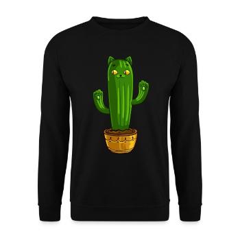 Catcus Cactus Cat Sweet Cat Love Gift - Unisex Sweatshirt - black - Front - Alina (178cm) & Michal (187cm)