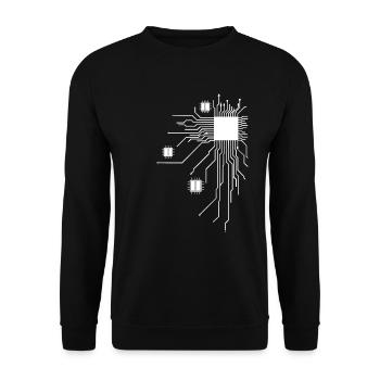 Geek CPU - Unisex Sweatshirt - black - Front - Alina (178cm) & Michal (187cm)