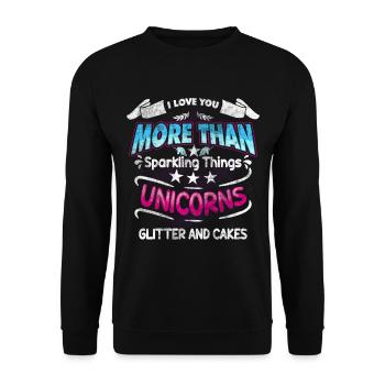 Unicorn - Unisex Sweatshirt - black - Front - Alina (178cm) & Michal (187cm)
