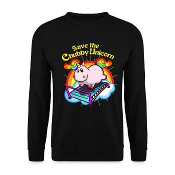 Licorne fitness régime gras arc-en-ciel coloré cadeau - Sweat-shirt Unisexe - noir - Devant - Alina (178cm) & Michal (187cm)