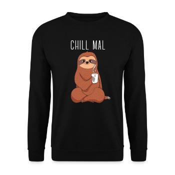 Sloth - Chill times - Unisex Sweatshirt - black - Front - Alina (178cm) & Michal (187cm)