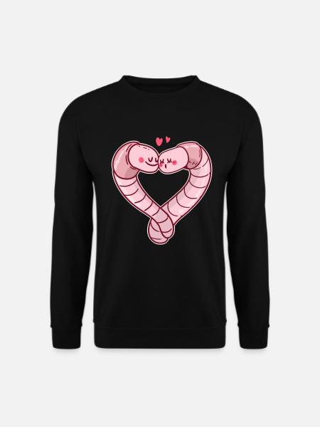Wurm Regenwurm Valentinstag - Unisex Pullover - Schwarz