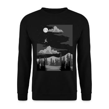 L’escalade lune étoiles ciel bouldern cadeau - Sweat-shirt Unisexe - noir - Devant - Alina (178cm) & Michal (187cm)