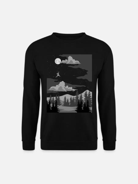 Klettern Mond Sterne Himmel Bouldern Geschenk - Unisex Pullover - Schwarz