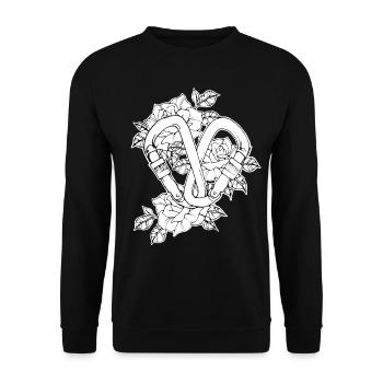 L’escalade amour mousqueton fleur romantique - Sweat-shirt Unisexe - noir - Devant - Alina (178cm) & Michal (187cm)