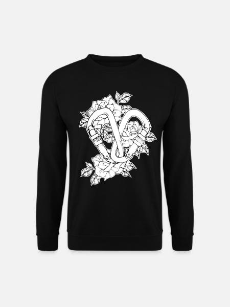 Klettern Liebe Karabiner Blume Romantisch Geschenk - Unisex Pullover - Schwarz