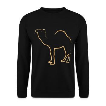 Kamel Camel Dromedar - Unisex Pullover - Schwarz - Vorne - Alina (178cm) & Michal (187cm)