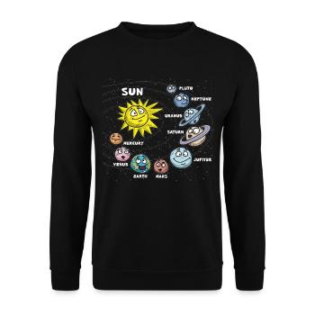 Enfants Soleil Planète Planète Système solaire Système - Sweat-shirt Unisexe - noir - Devant - Alina (178cm) & Michal (187cm)