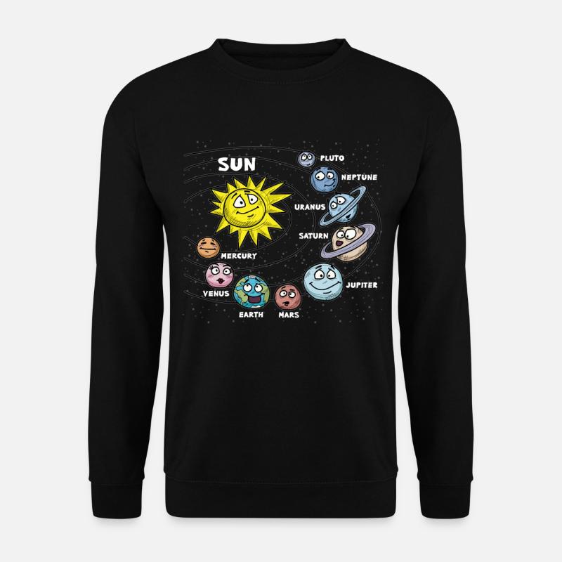 Children Sun Planet Planet Planet Solar System System - Unisex Sweatshirt - black