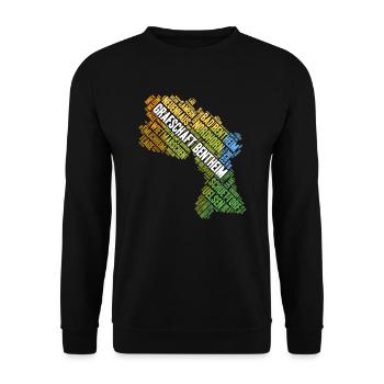 Shirt Grafschaft Bentheim - Geschenkidee - Unisex Pullover - Schwarz - Vorne - Alina (178cm) & Michal (187cm)