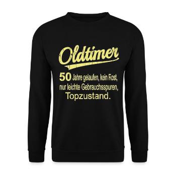 Oldtimer 50 ans - Cadeau d’anniversaire amusant - Sweat-shirt Unisexe - noir - Devant - Alina (178cm) & Michal (187cm)