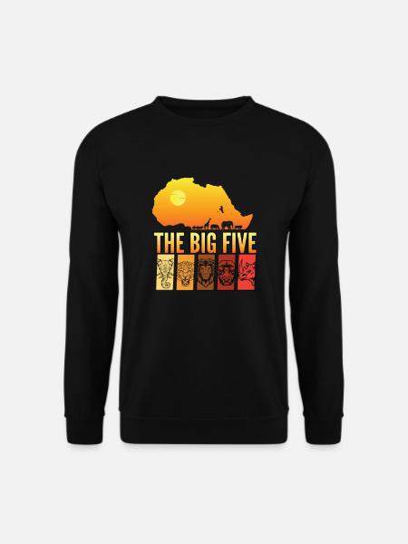 les cinq grands safari en afrique - Sweat-shirt Unisexe - noir