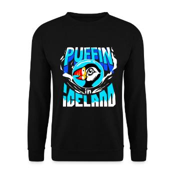 Puffin Puffin Puffin - Unisex Pullover - Schwarz - Vorne - Alina (178cm) & Michal (187cm)