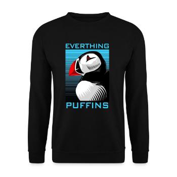 Puffin Puffin Puffin - Unisex Sweatshirt - black - Front - Alina (178cm) & Michal (187cm)