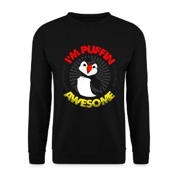 Puffin Puffin Puffin - Unisex Sweatshirt - black - Front - Alina (178cm) & Michal (187cm)