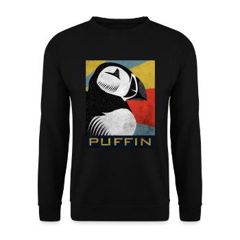 Puffin Island Papagei Taucher Vogel Nord Geschenk - Unisex Pullover - Schwarz - Vorne - Alina (178cm) & Michal (187cm)