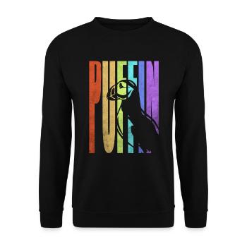 Puffin Island Papagei Taucher Vogel Nord Geschenk - Unisex Pullover - Schwarz - Vorne - Alina (178cm) & Michal (187cm)