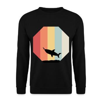 Hai Haifisch - Unisex Pullover - Schwarz - Vorne - Alina (178cm) & Michal (187cm)
