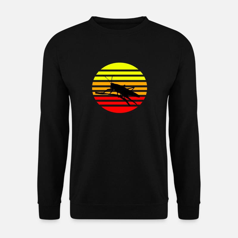 Grashuepfer Heuschrecke Retro Vintage - Unisex Pullover - Schwarz
