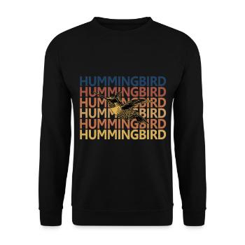 Hummingbird Retro Vintage - Unisex Sweatshirt - black - Front - Alina (178cm) & Michal (187cm)