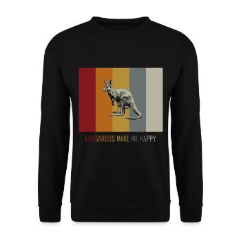 Kangaroo retro vintage - Unisex Sweatshirt - black - Front - Alina (178cm) & Michal (187cm)