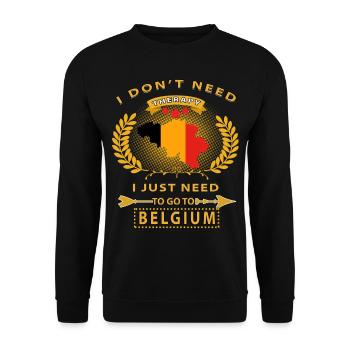 Belgium - Unisex Sweatshirt - black - Front - Alina (178cm) & Michal (187cm)