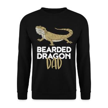 Bearded Dragons Daddy Bitewagame Reptile Gift - Unisex Sweatshirt - black - Front - Alina (178cm) & Michal (187cm)