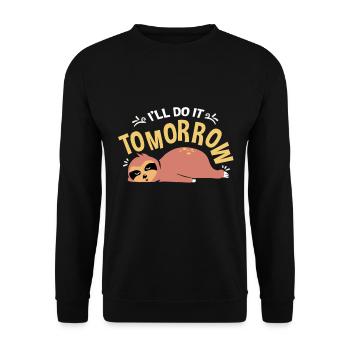 Faultier - Unisex Pullover - Schwarz - Vorne - Alina (178cm) & Michal (187cm)