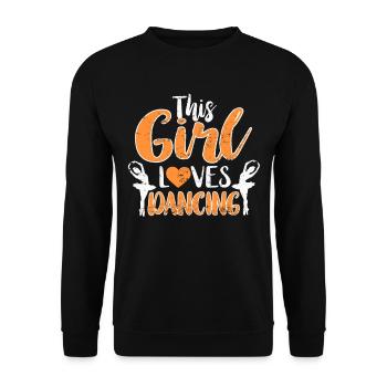 Dieses Mädchen liebt Tanzen - Unisex Pullover - Schwarz - Vorne - Alina (178cm) & Michal (187cm)