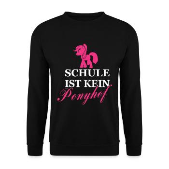 L'école n'est pas un cadeau étudiant Ponyhof Pink - Sweat-shirt Unisexe - noir - Devant - Alina (178cm) & Michal (187cm)