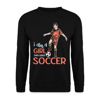 Soccer girl - Sweat-shirt Unisexe - noir - Devant - Alina (178cm) & Michal (187cm)