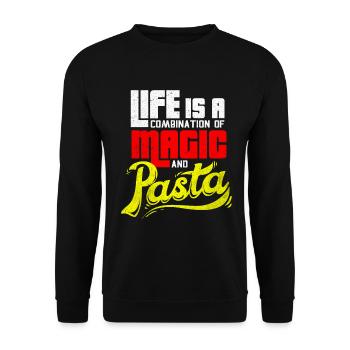 Pasta - Unisex Sweatshirt - black - Front - Alina (178cm) & Michal (187cm)