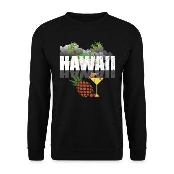 Hawaii - Unisex Sweatshirt - black - Front - Alina (178cm) & Michal (187cm)