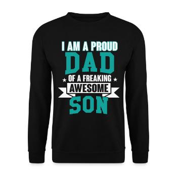 father and son - Unisex Sweatshirt - black - Front - Alina (178cm) & Michal (187cm)