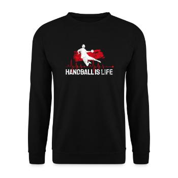 Handball Handball Handballer Handball player Goal - Unisex Sweatshirt - black - Front - Alina (178cm) & Michal (187cm)