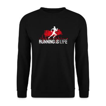 Course à pied course à pied jogging sport - Sweat-shirt Unisexe - noir - Devant - Alina (178cm) & Michal (187cm)