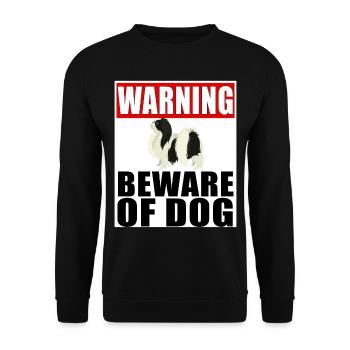 Attention, menton japonais, attention, chien - Sweat-shirt Unisexe - noir - Devant - Alina (178cm) & Michal (187cm)