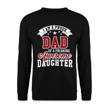stolzer vater einer tochter - Unisex Pullover - Schwarz - Vorne - Alina (178cm) & Michal (187cm)