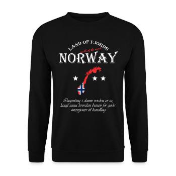 norwegen Land der Fjorde - Unisex Pullover - Schwarz - Vorne - Alina (178cm) & Michal (187cm)