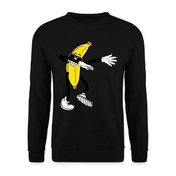 Banana Dab Dabbing Banana Gift - Unisex Sweatshirt - black - Front - Alina (178cm) & Michal (187cm)