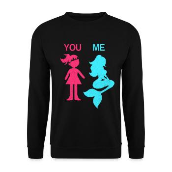 Meerjungfrau - Unisex Pullover - Schwarz - Vorne - Alina (178cm) & Michal (187cm)