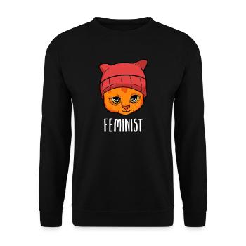 Feminisim Gril Power Womens Day Gender Equality - Unisex Pullover - Schwarz - Vorne - Alina (178cm) & Michal (187cm)