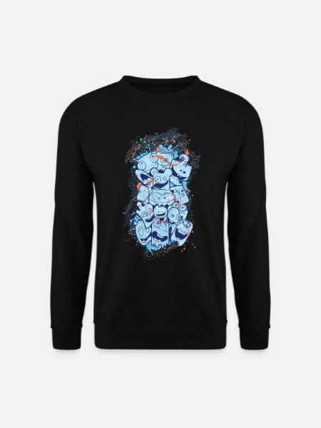 Cute Monster Blue Funny Cool - Unisex Sweatshirt - black