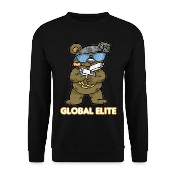 GLOBAL ELITE TEDDY Pistole Gamer Ego Shooter CS GO - Sweat-shirt Unisexe - noir - Devant - Alina (178cm) & Michal (187cm)