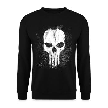 Skull Skull Bone Used Look Cool Gift - Unisex Sweatshirt - black - Front - Alina (178cm) & Michal (187cm)