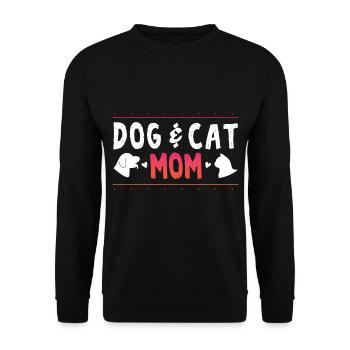 Dog and Cat Mom - Unisex Sweatshirt - black - Front - Alina (178cm) & Michal (187cm)