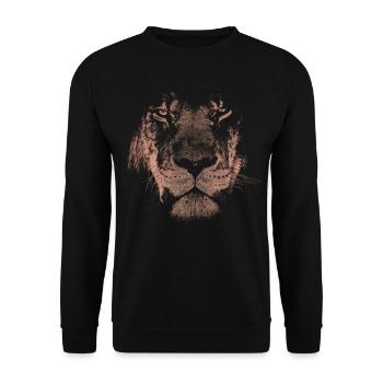 Löwe - Unisex Pullover - Schwarz - Vorne - Alina (178cm) & Michal (187cm)