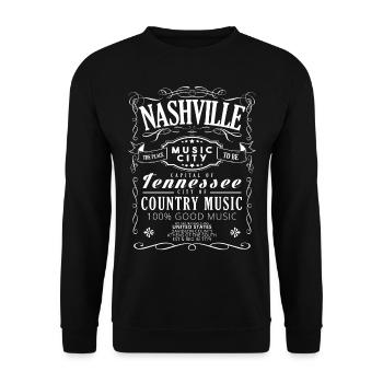 Nashville Country Music USA Tennessee Gift - Unisex Sweatshirt - black - Front - Alina (178cm) & Michal (187cm)
